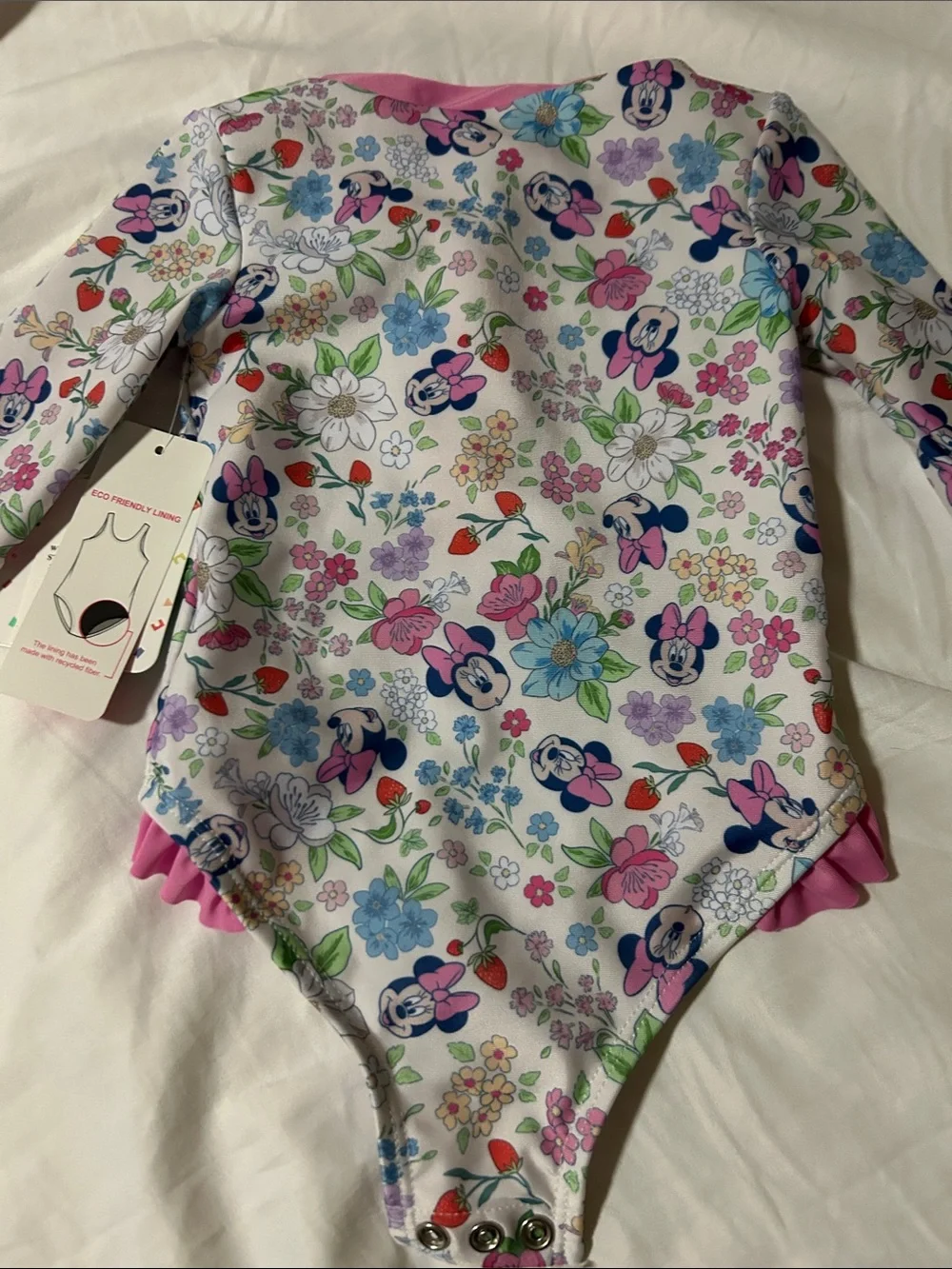 Disney 9m Baby Minnie Mouse UPF 50+ Swimsuit One-Piece - Pink & Multicolor